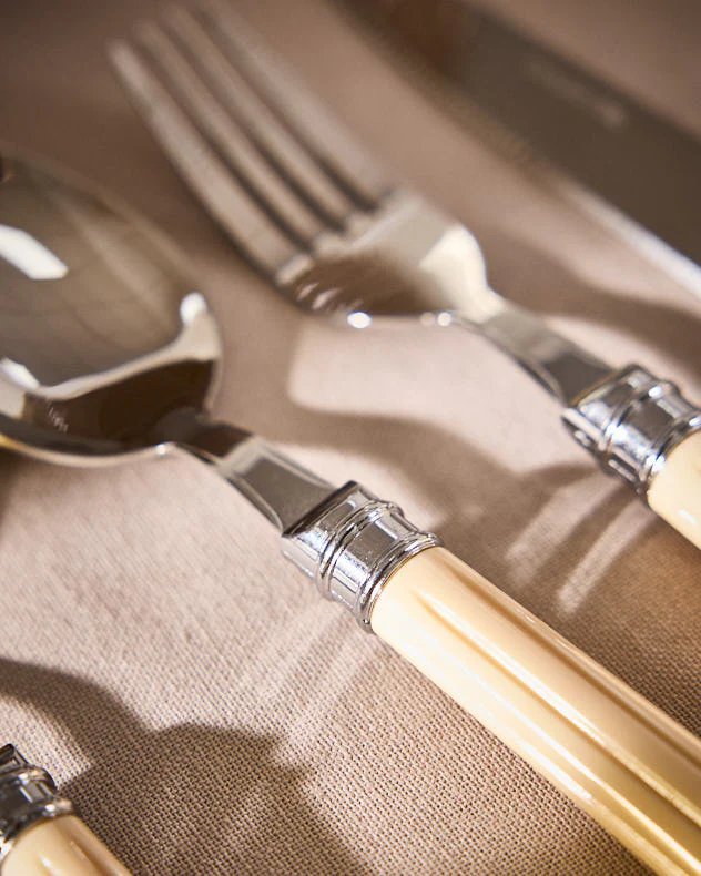 24pc Ribbed Handle Cutlery Set - Image 3