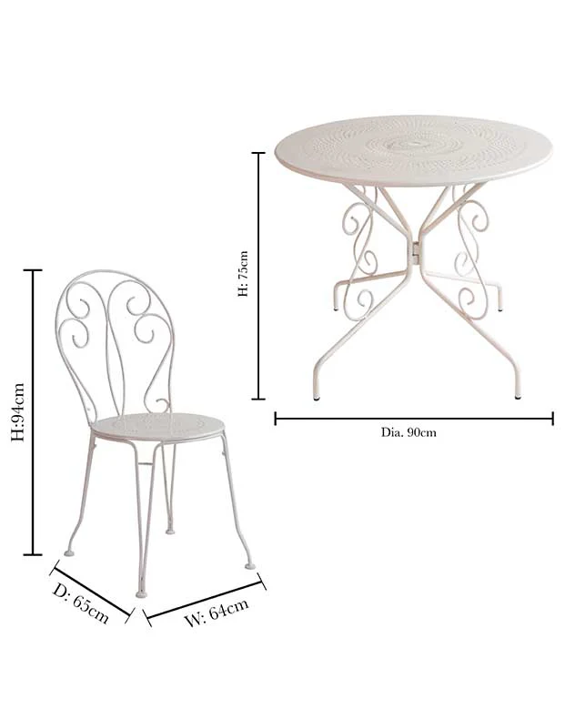 Amelie Two Person Iron Bistro Set - Image 7