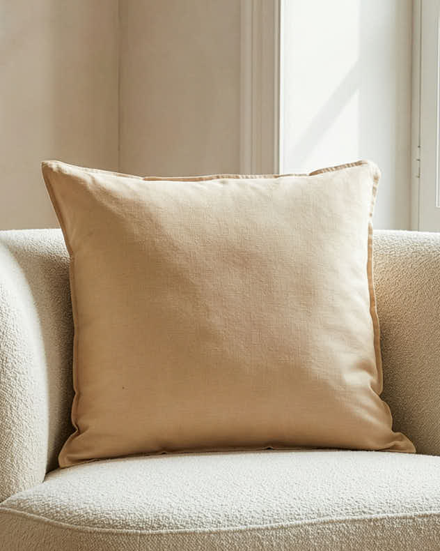 Almond Beige Linen Cushion