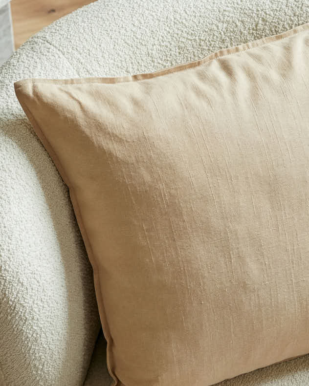 Almond Beige Linen Cushion - Image 2