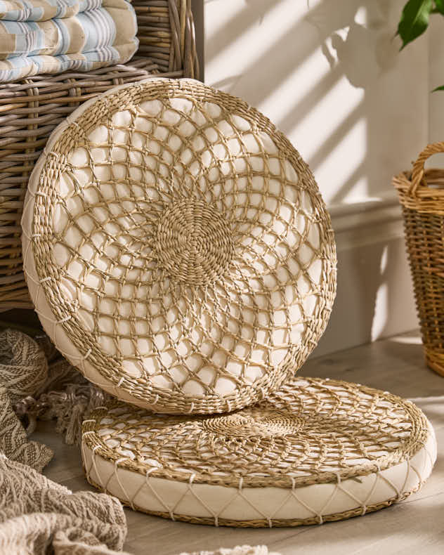 Ambala Woven Round Floor Cushion - Image 2