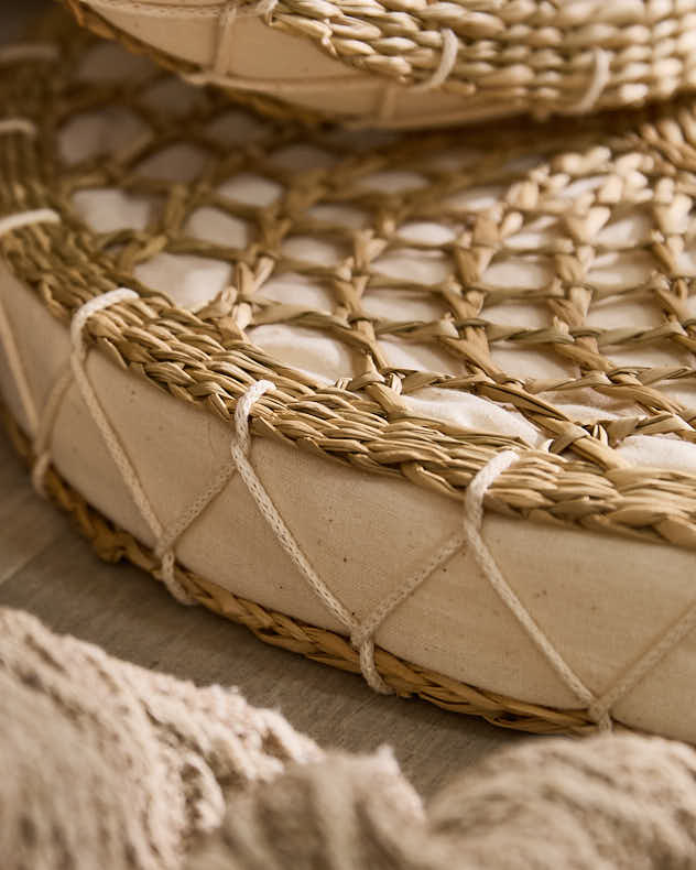 Ambala Woven Round Floor Cushion - Image 5
