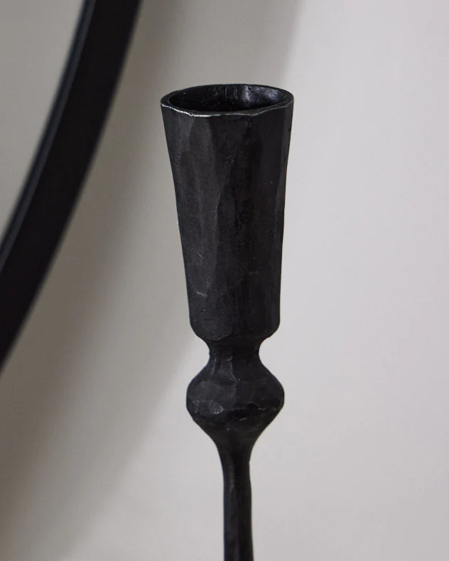 Round Marble Base Black Candle Holder - Image 3