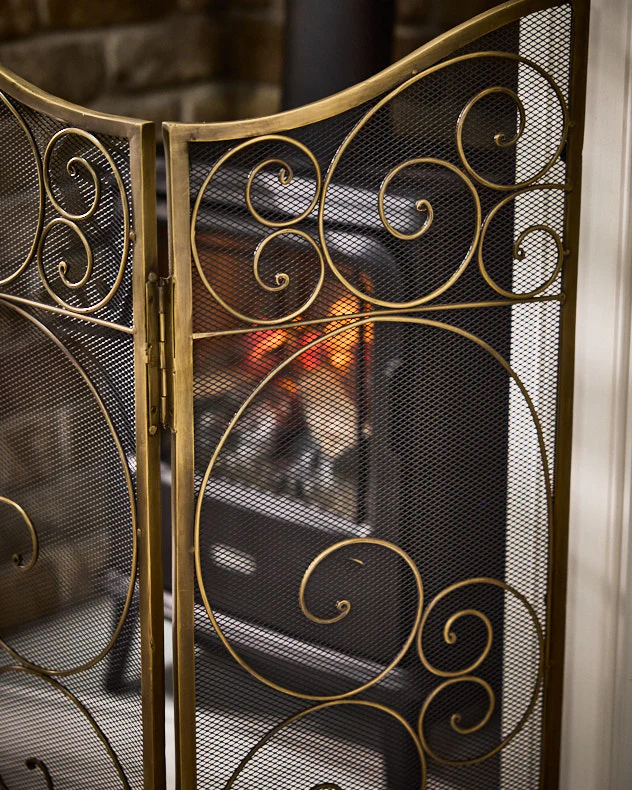 Antique Brass Fire Guard - Image 3