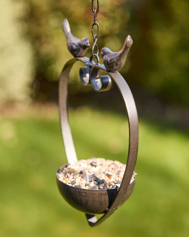 Brown Hanging Heart Bird Feeder - Image 3