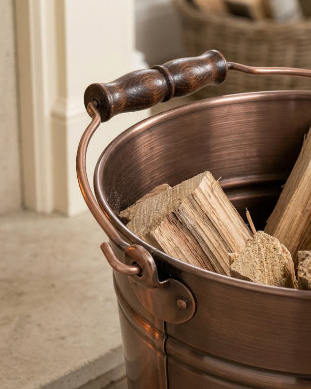 Brushed Copper Kindling Bucket - Image 3