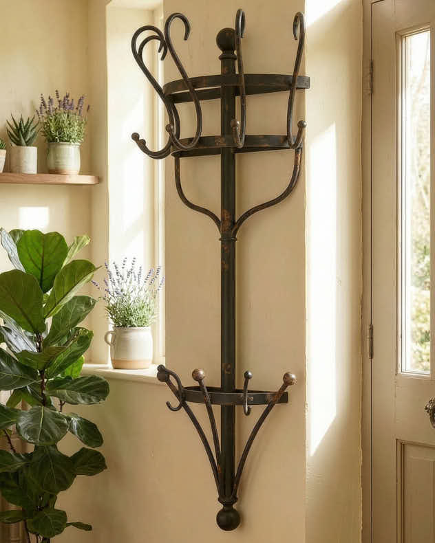 Antique Effect Wall Coat Rack - Image 3