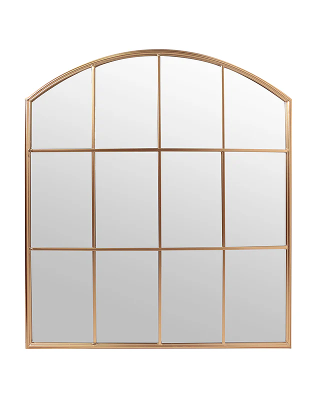 Arched Gold Outdoor Window Mirror 90cm x 80cm - Image 2