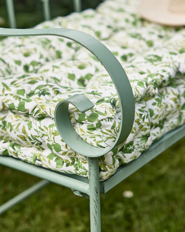 Arette Green Iron Garden Bench - Image 2