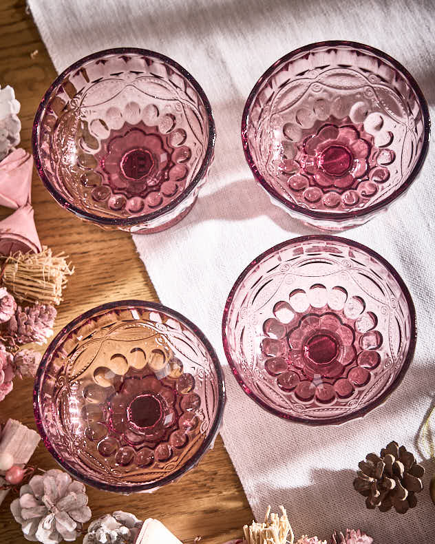 Aurielle Pink Glass Dessert Bowl - Image 3