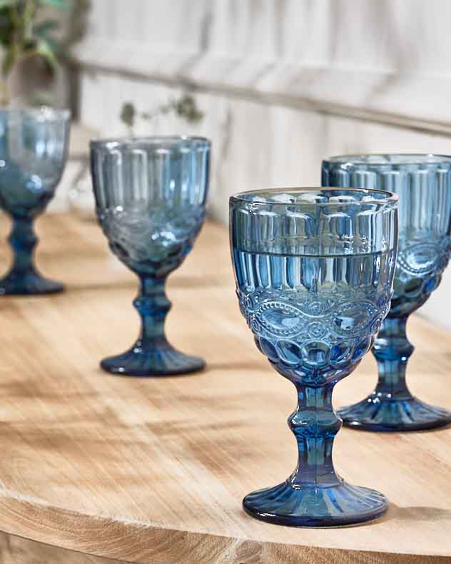 Aurielle Blue Wine Goblet