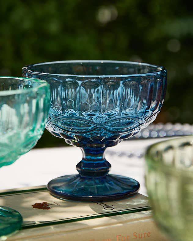 Aurielle Sapphire Glass Dessert Bowl - Image 3