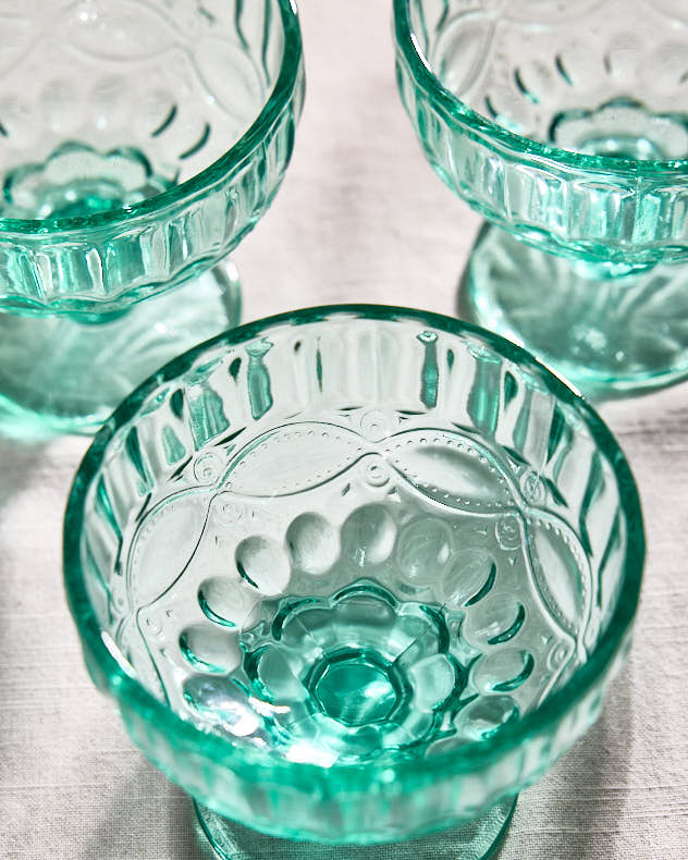 Aurielle Turquoise Glass Dessert Bowl - Image 3
