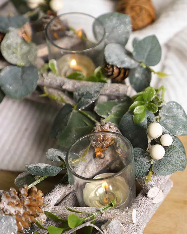 Eucalyptus Wreath Candle Holder - Image 3