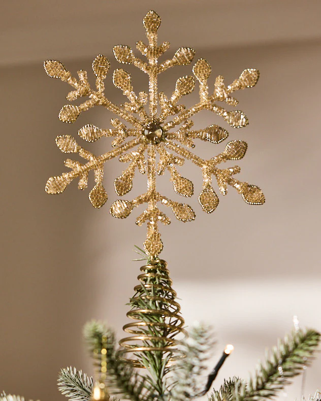 Gold Snowflake Tree Topper - Image 2