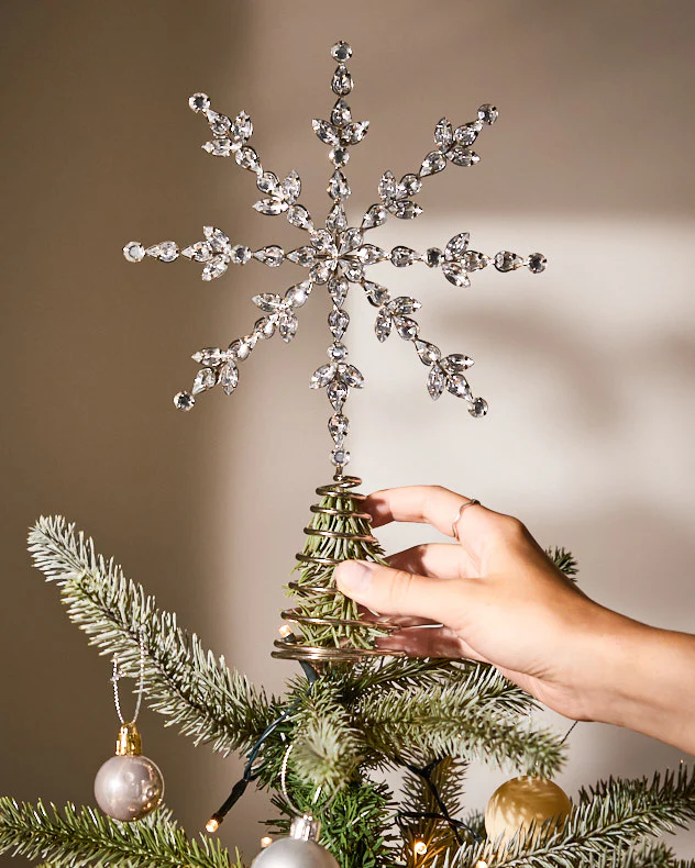 Silver Snowflake Tree Topper - Image 2