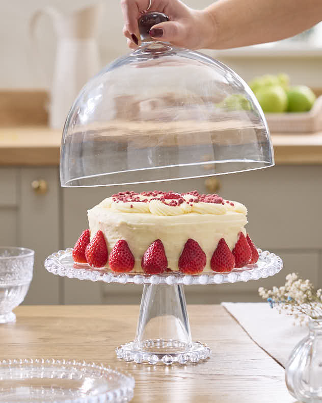 Bella Perle Glass Cake Stand & Dome - Image 3