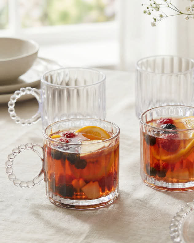 Bella Perle Ribbed Glass Mug - Image 4