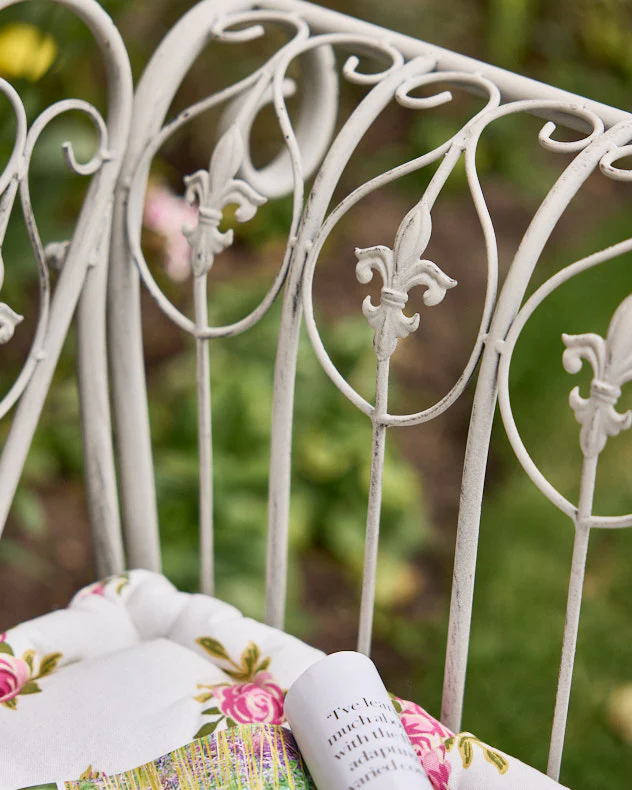 Bielle Stone Grey Iron Garden Bench - Image 4