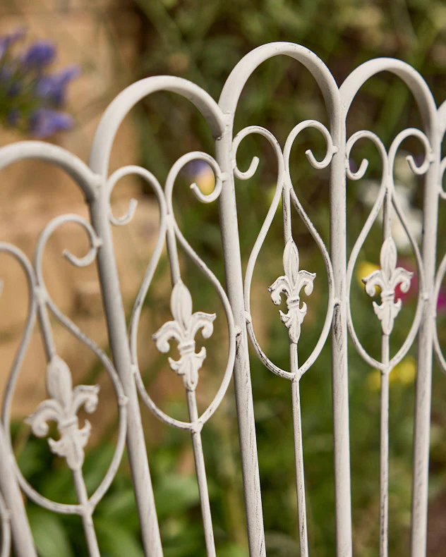 Bielle Stone Grey Iron Garden Bench - Image 5