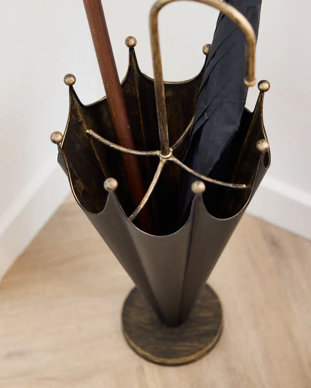 Black & Gold Umbrella Stand - Image 2