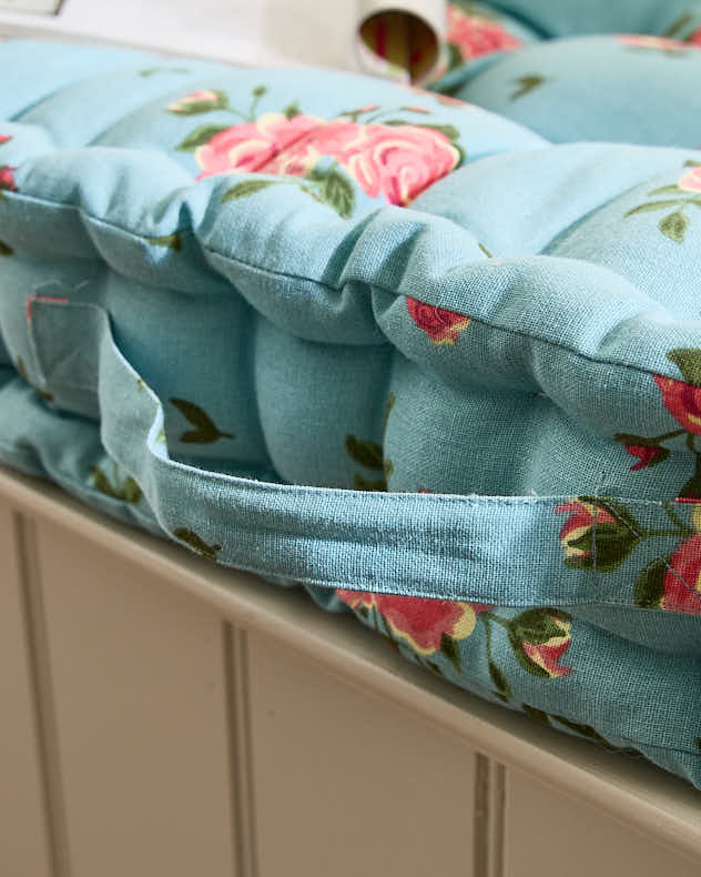 Blue Rose Indoor Bench Cushion - Image 4