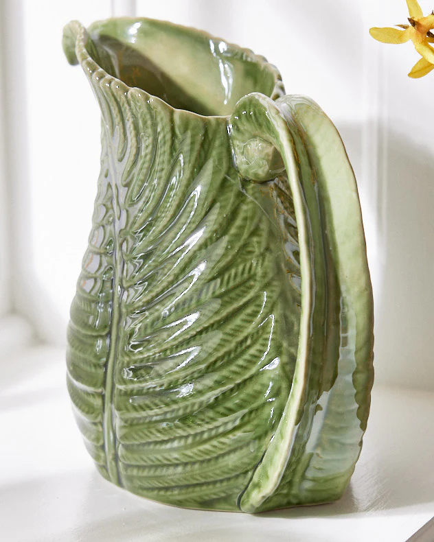 Botanical Green Leaf Jug Vase - Image 5