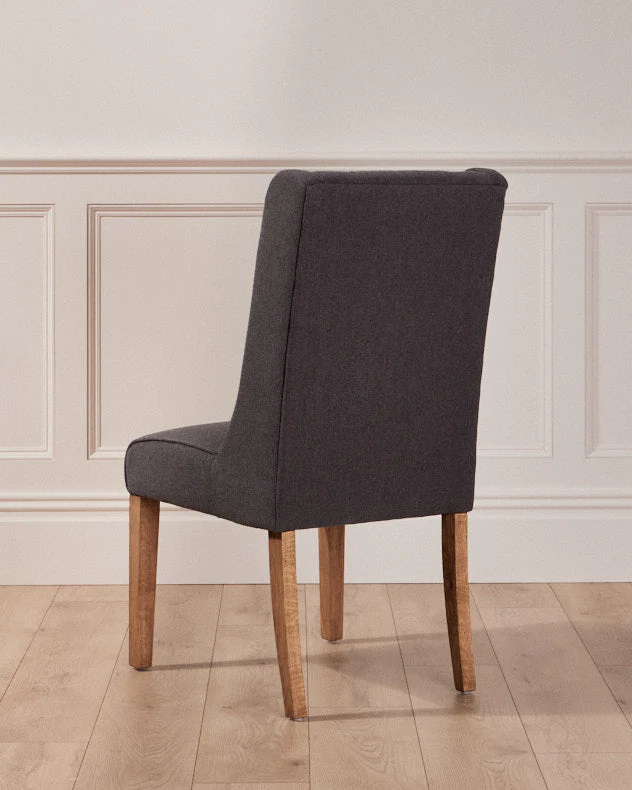 Set of 2 Cannes Charcoal Button Back Dining Chairs - Image 5
