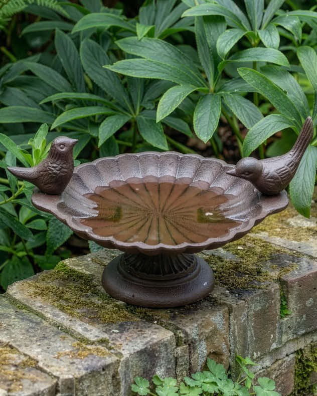 Cast Iron Antique Brown Bird Bath - Image 3