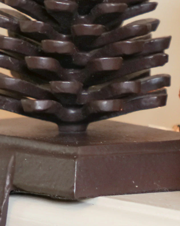 Cast Iron Pine Cone Christmas Stocking Holder - Image 3