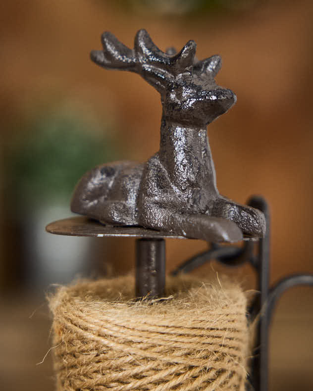 Cast Iron Stag Garden String Dispenser with Scissors - Image 3