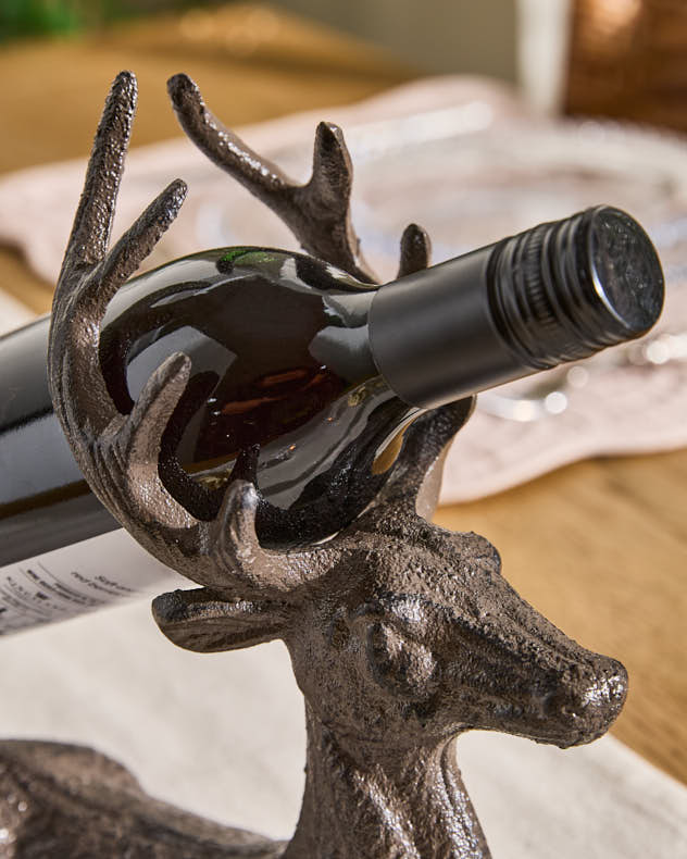 Cast Iron Stag Wine Bottle Holder - Image 4