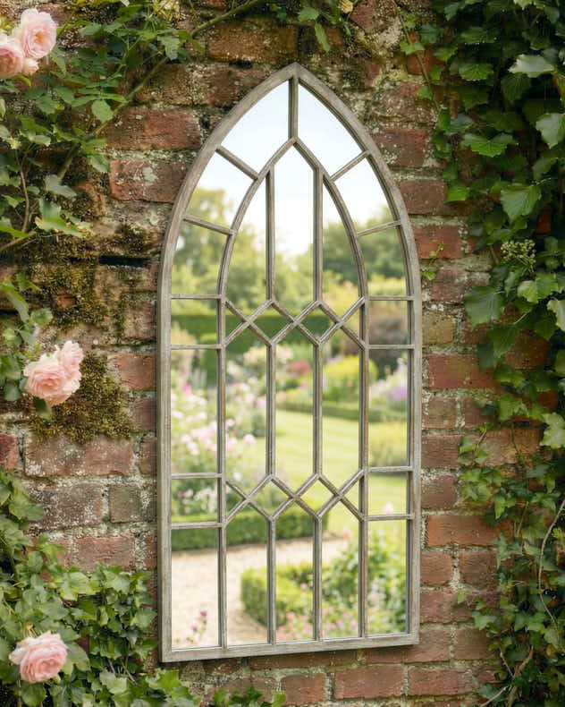 Cathedral Arched Panel Wall Mirror 122cm x 55cm - Image 3