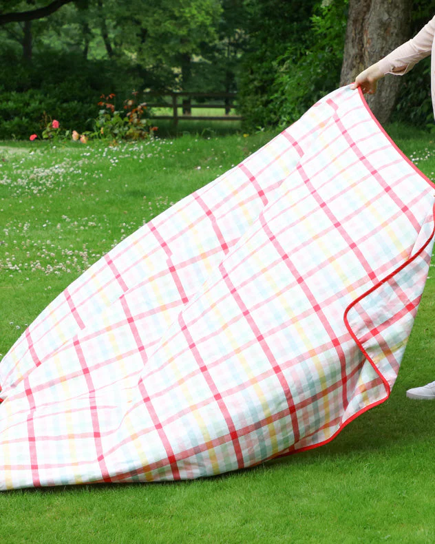 Chantilly Pastel Gingham Picnic Blanket - Image 3