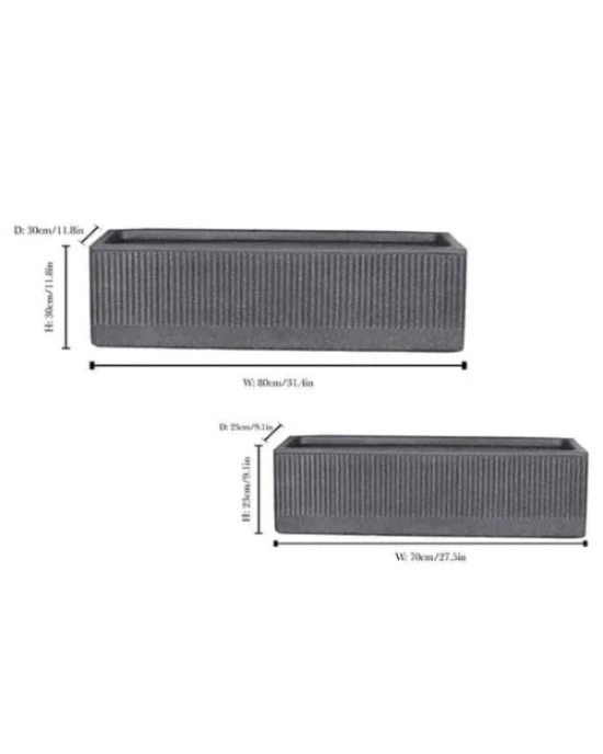 Charcoal Dusk Rib Planter Set of 2 - Image 5