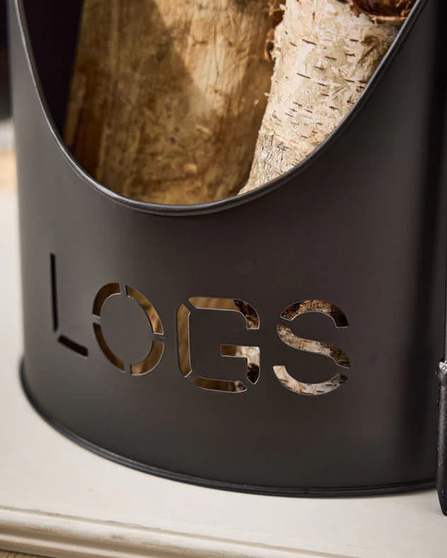 Log Bucket with Poker & Tongs - Image 4