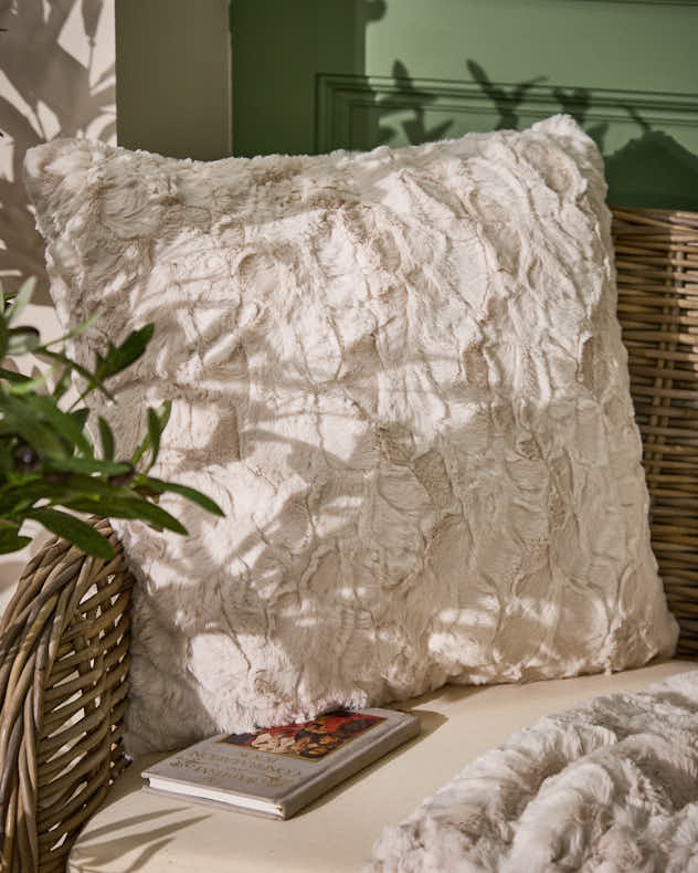 Cream Textured Cushion and Throw Collection - Image 2