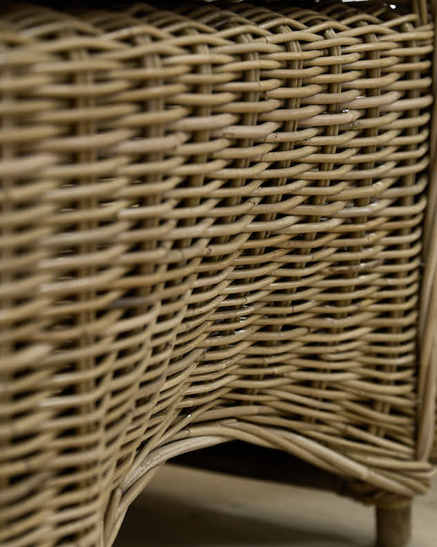 Curved Wicker Indoor Bench - Image 4