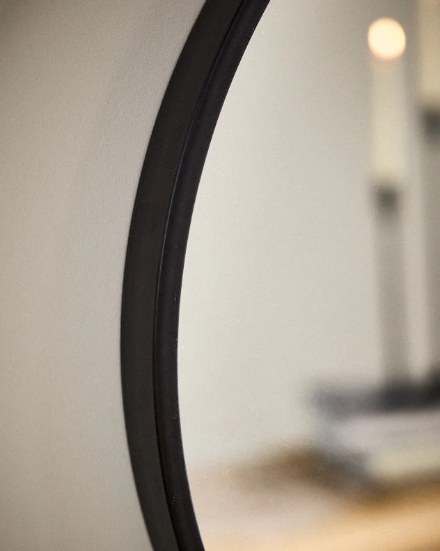 Curzon Circular Black Iron Wall Mirror 60cm - Image 5