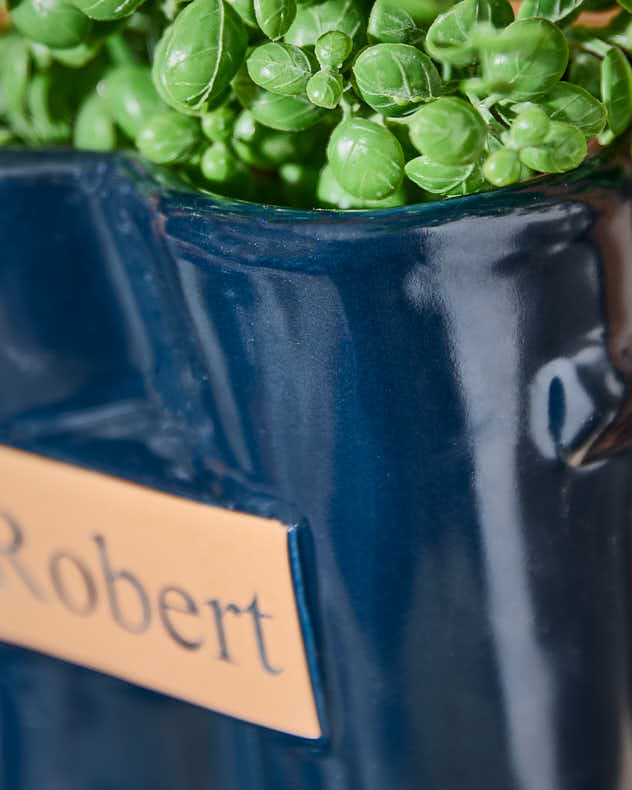 Personalised Blue Wellington Planter - Image 8