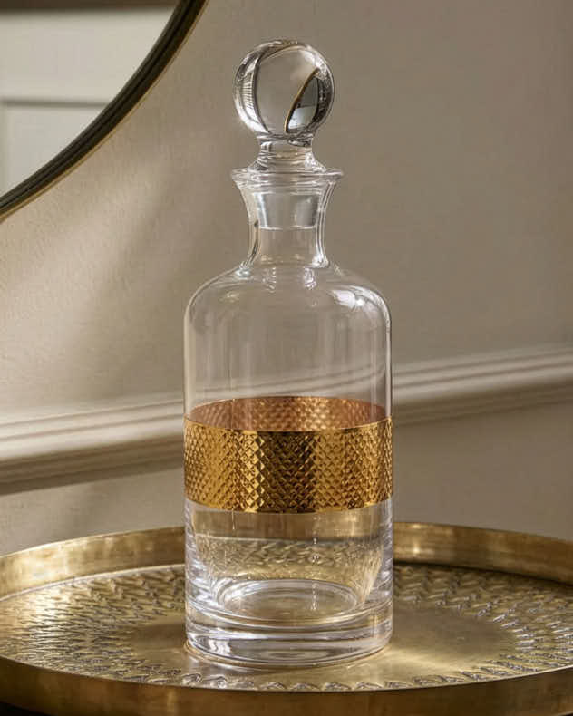 Diamond Embossed Gold Decanter - Image 3