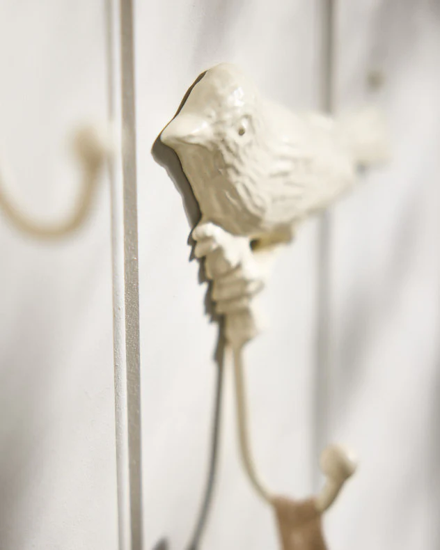 2 Ivory Bird Wall Hooks - Image 3