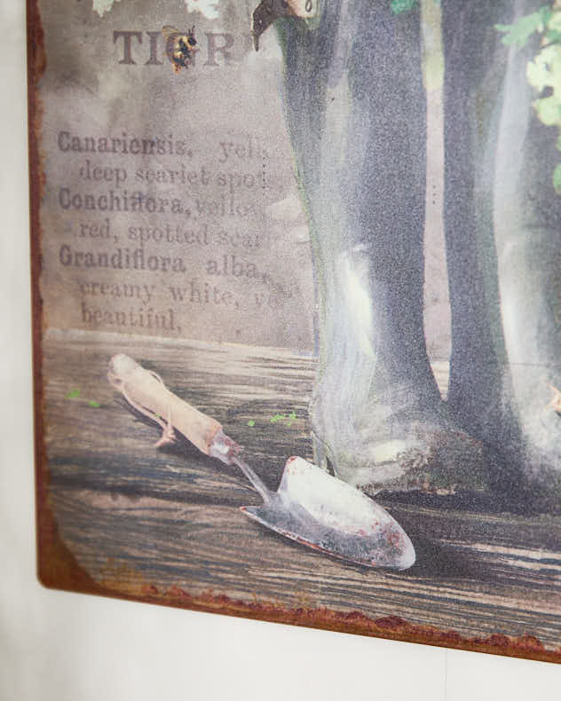 Distressed Metal Wellington Boots Garden Sign - Image 2