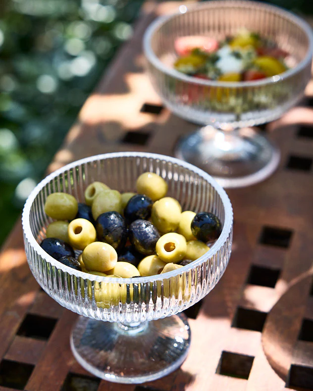 Dorata Ribbed Glass Footed Bowl - Image 3