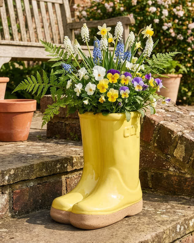 Small Rainbow Wellington Boot Planter Collection - Image 5
