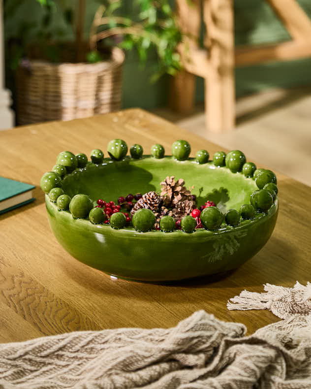 Emerald Pearl Ceramic Bowl - Image 3