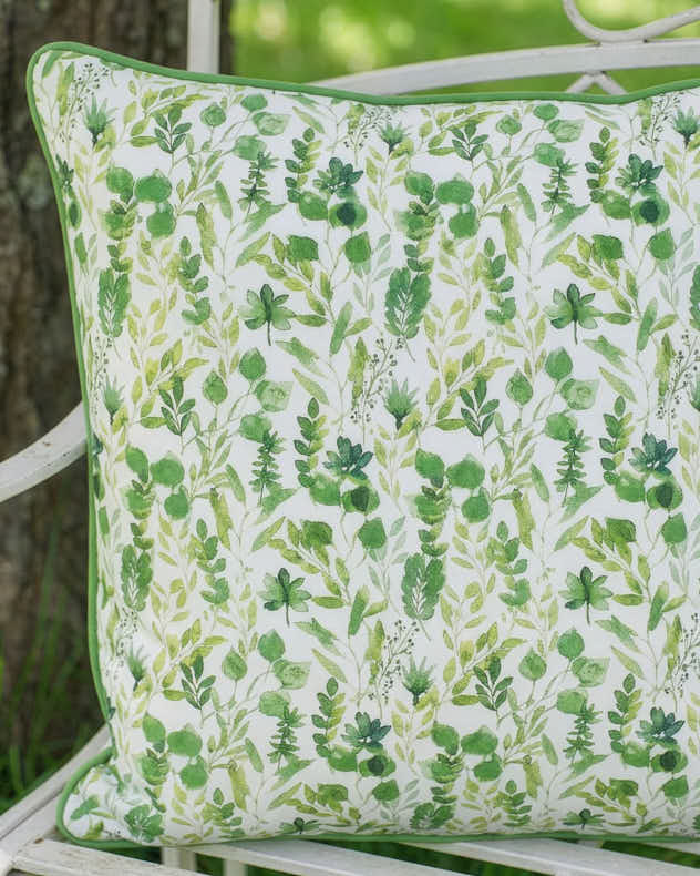 Extra Large Botanical Green Chair Cushion - Image 3