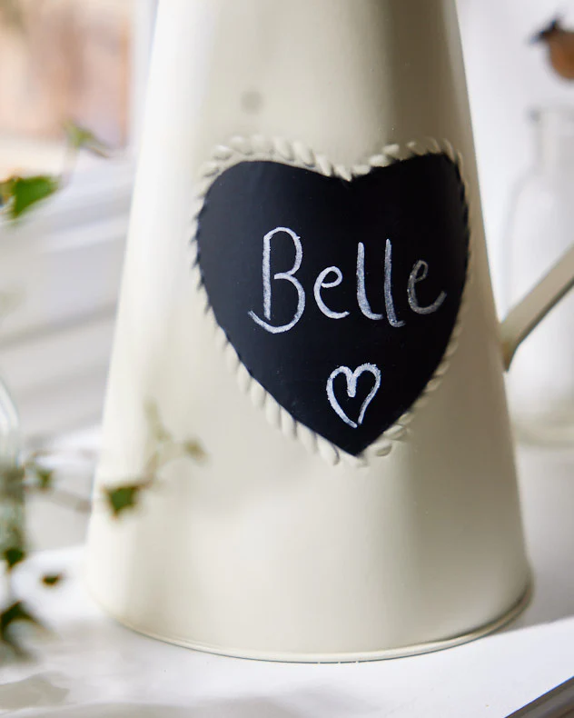 Extra Large Vintage Cream Heart Jug Vase - Image 3