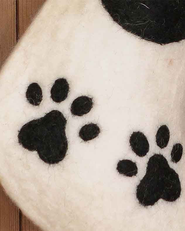 Fair Trade Woolly Panda Christmas Stocking - Image 3