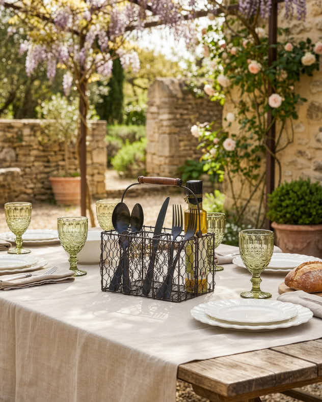 Brown Chicken Wire Cutlery Caddy - Image 3
